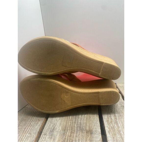 Mila Paoli Italian Leather Wedge Sandals Women’s 8.5 Multicolor Metallic Platfor - Picture 7 of 8